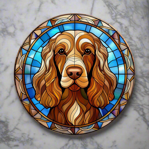 Cocker (Working) Brown Glass Suncatcher Worktop Saver